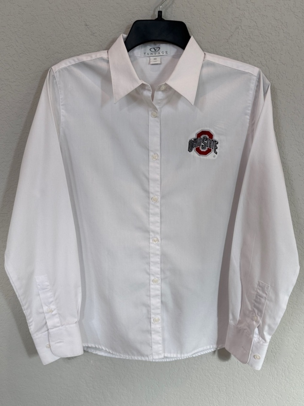 Vantage White Button-Down Shirt with Ohio State Logo